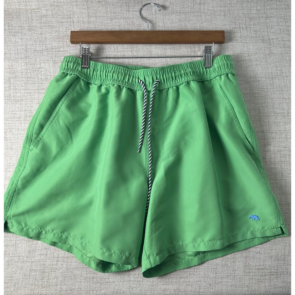 Onward Reserve Men's Green Swim Trunks Mesh Lined Drawstring Size Large
